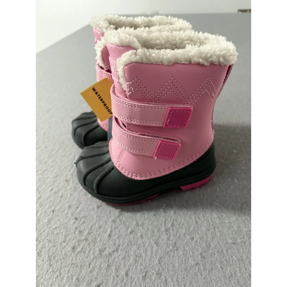 Cat & Jack Boots Girls Size 6‎ Pink Denver Waterproof Thermolite Faux Fur Lined